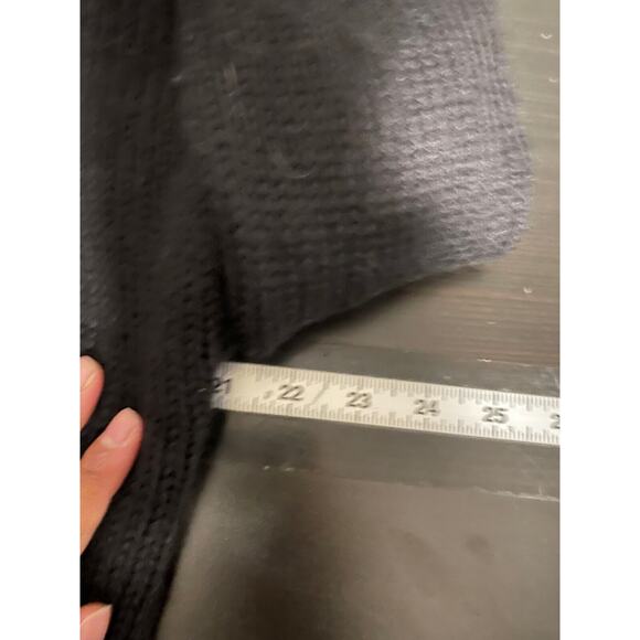 Mantaikotai Womens Cardigan Large Black Wool Chunky Knit Open Front Sustainable - Picture 5 of 7